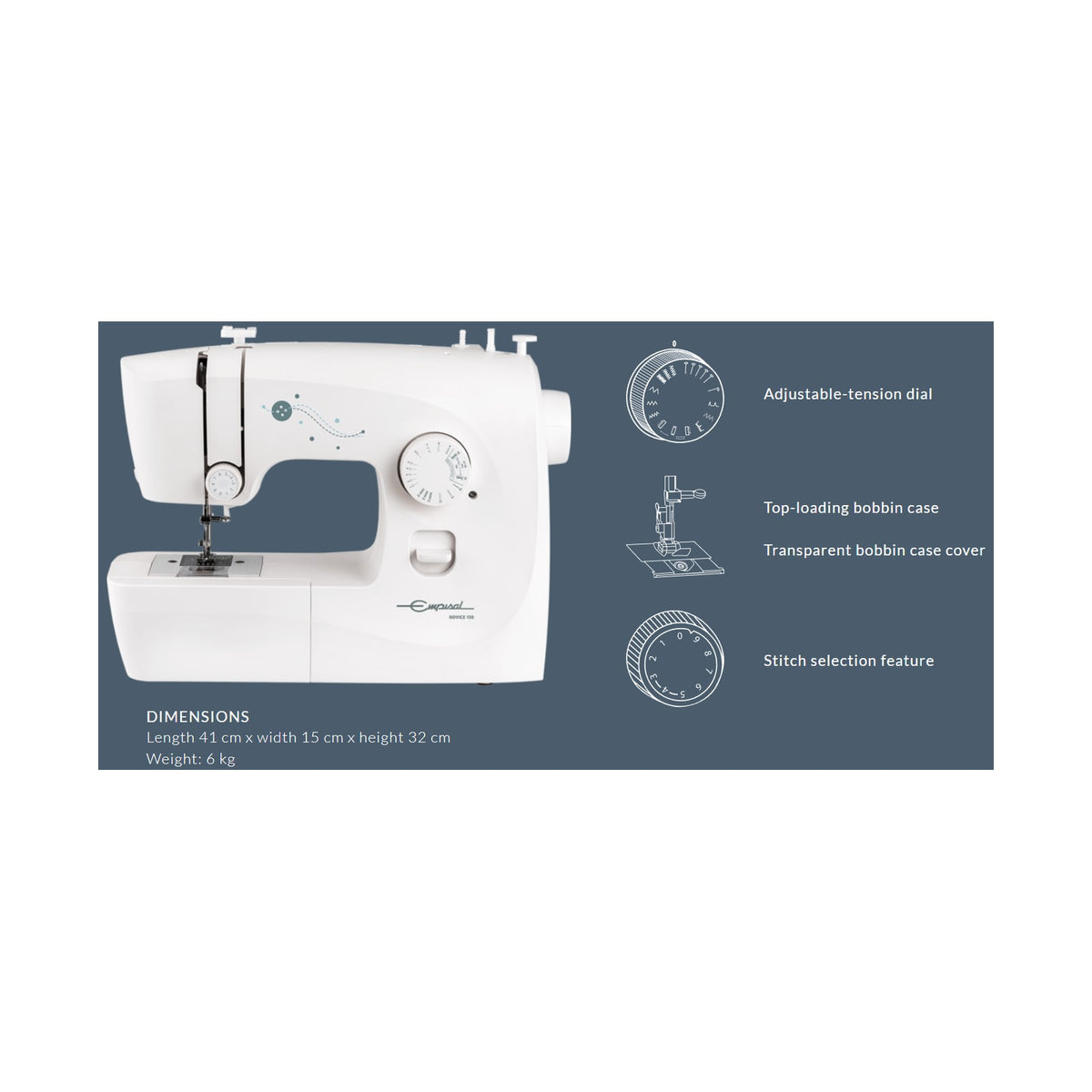 Empisal Novice 150 Sewing Machine  ENSM150
