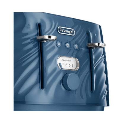 DeLonghi Ballerina Seta : 4 Slice Toaster - Silk Blue CTDS4003.BL