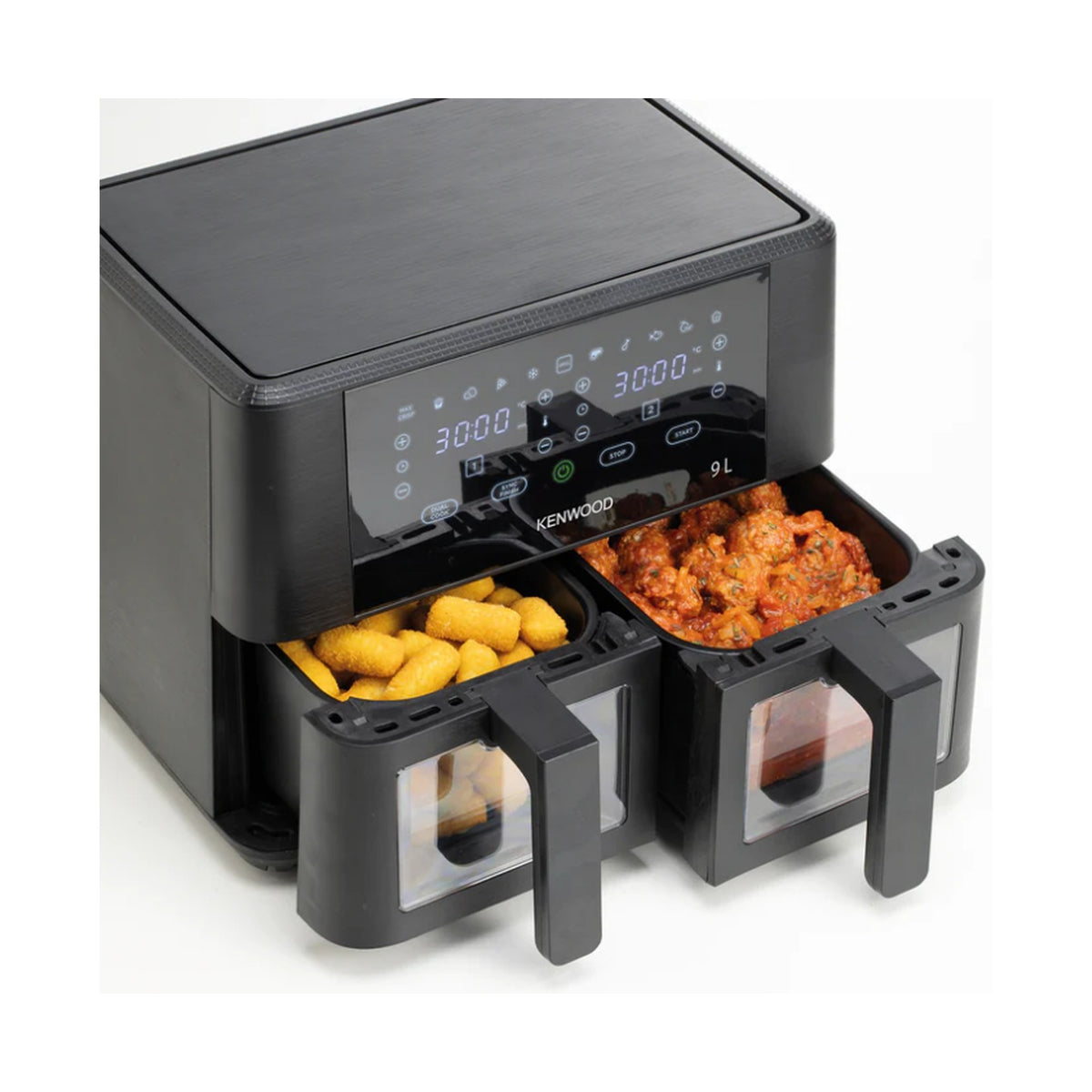 Kenwood Air Fryer 4.5L + 4.5L = 9L Dual Basket - With Window HFG95.000BK