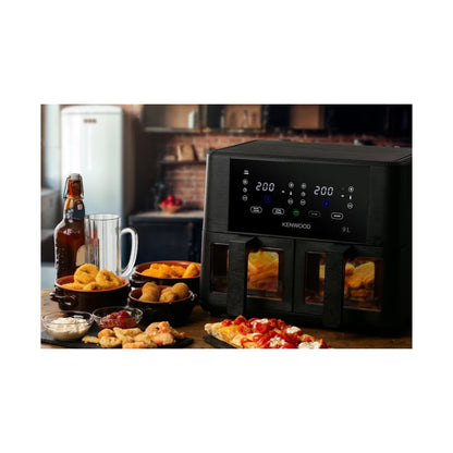 Kenwood Air Fryer 4.5L + 4.5L = 9L Dual Basket - With Window HFG95.000BK