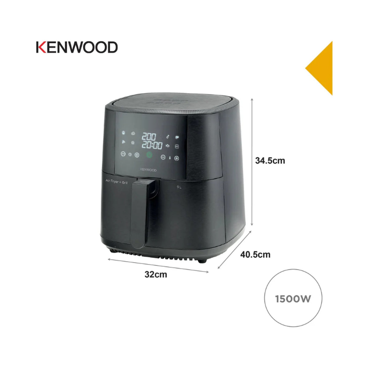 Kenwood Air Fryer 9L Single Basket - Without Window HFP92.000BK