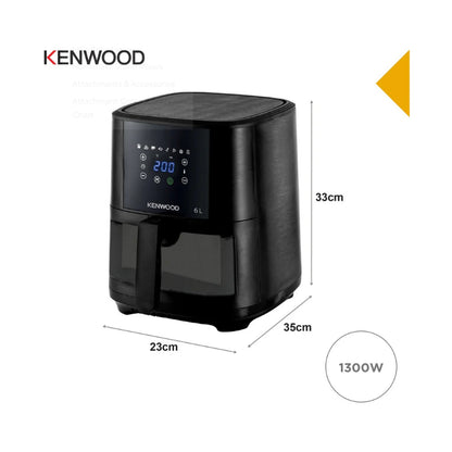 Kenwood Air Fryer 6L Single Basket - With Window HFG60.000BK
