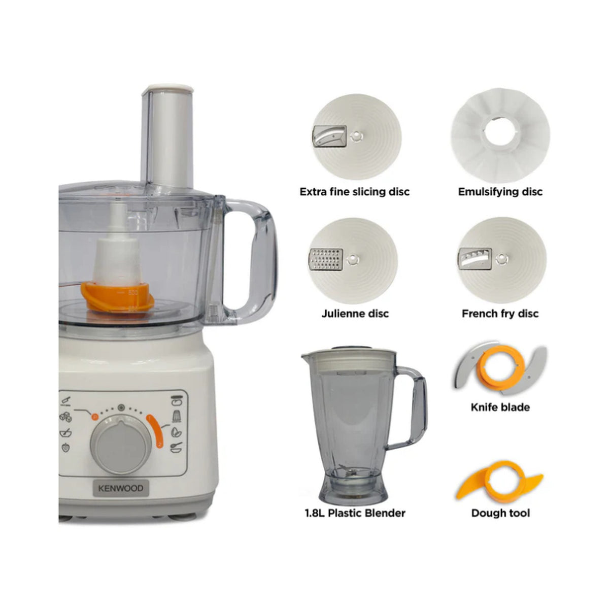Kenwood Food Processor with Blender - New Graphic panel. FDP03.40WH