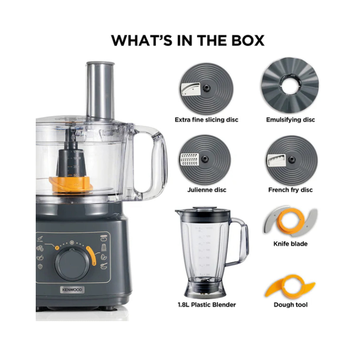 Kenwood Food Processor with Blender - Grey Model FDP03.50GY