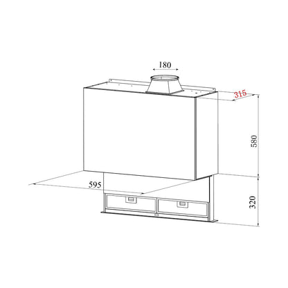 Falco  60cm Fully Integrated Drop Down Extractor AR-60-761A