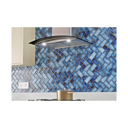 Falco  60cm Curved Black Glass Stainless Steel Chimney Extractor FAL-60-38SG-B