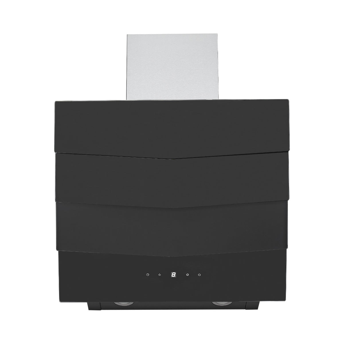 Falco  60cm Slanted 3 Panel Black Glass Extractor  FAL-60-S03D3