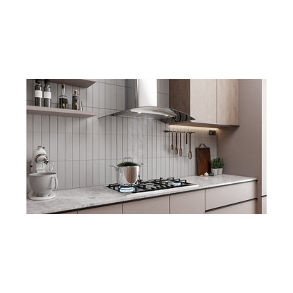 Falco  90cm Curved Black Glass Stainless Steel Chimney Extractor FAL-90-38SG-B