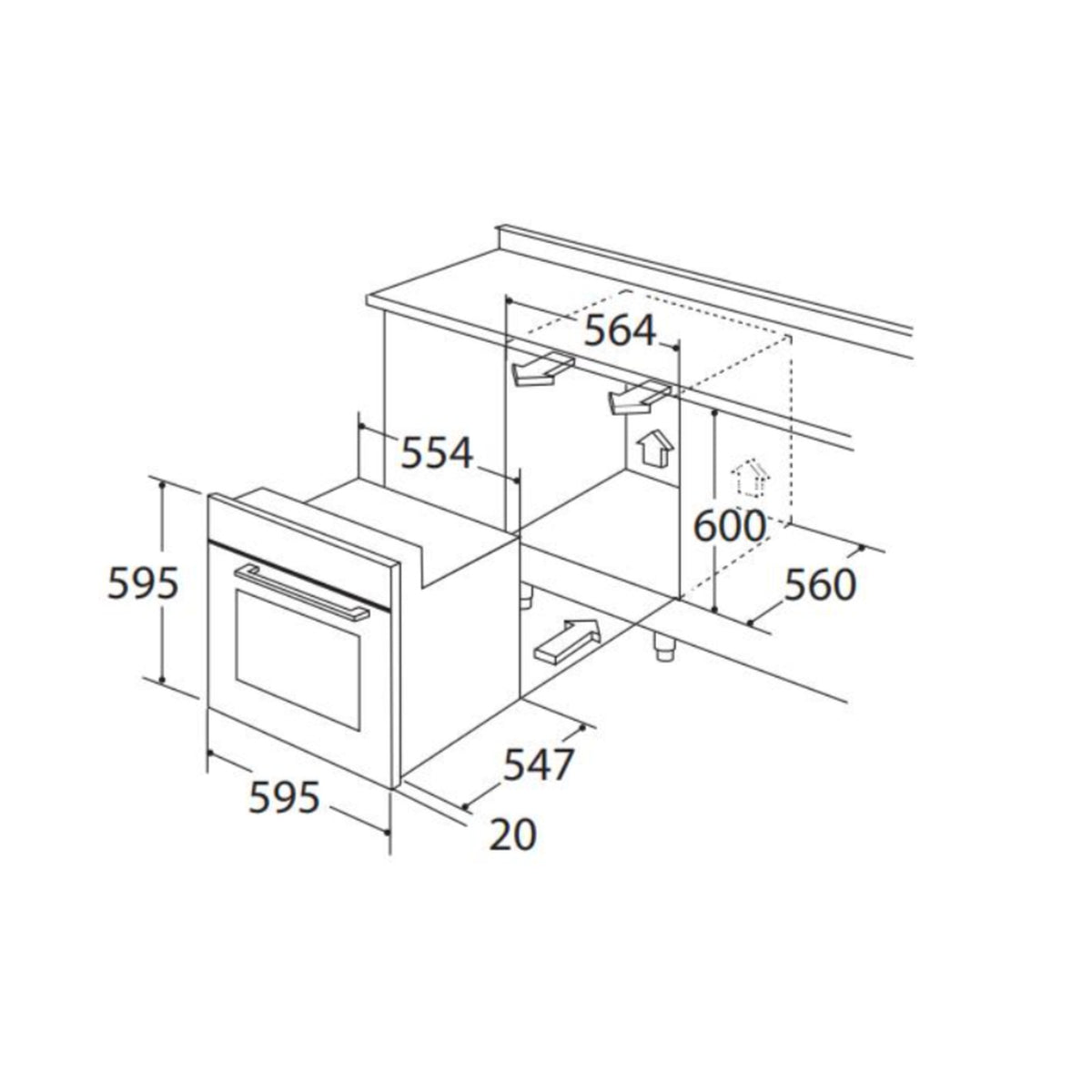 Falco  60cm 7 Function Eye Level Oven BIL67TB2-B1