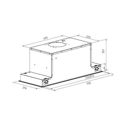 Falco  90cm Fully Integrated Black Glass Extractor FAL-90-BIG-B