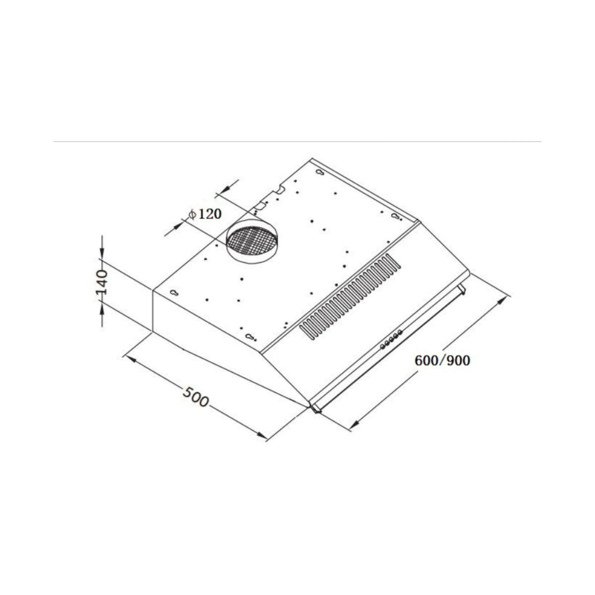 Falco  90cm Cookerhood Black LED FAL-90-MH10BLL