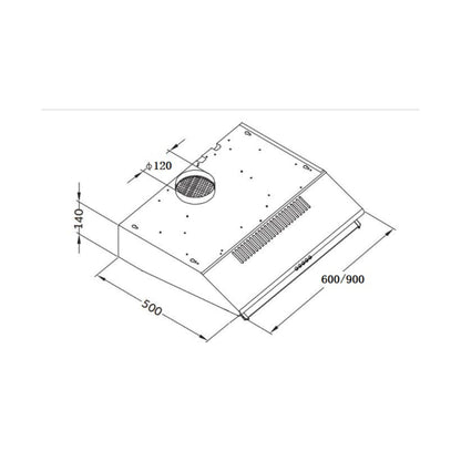 Falco  90cm Cookerhood Black LED FAL-90-MH10BLL