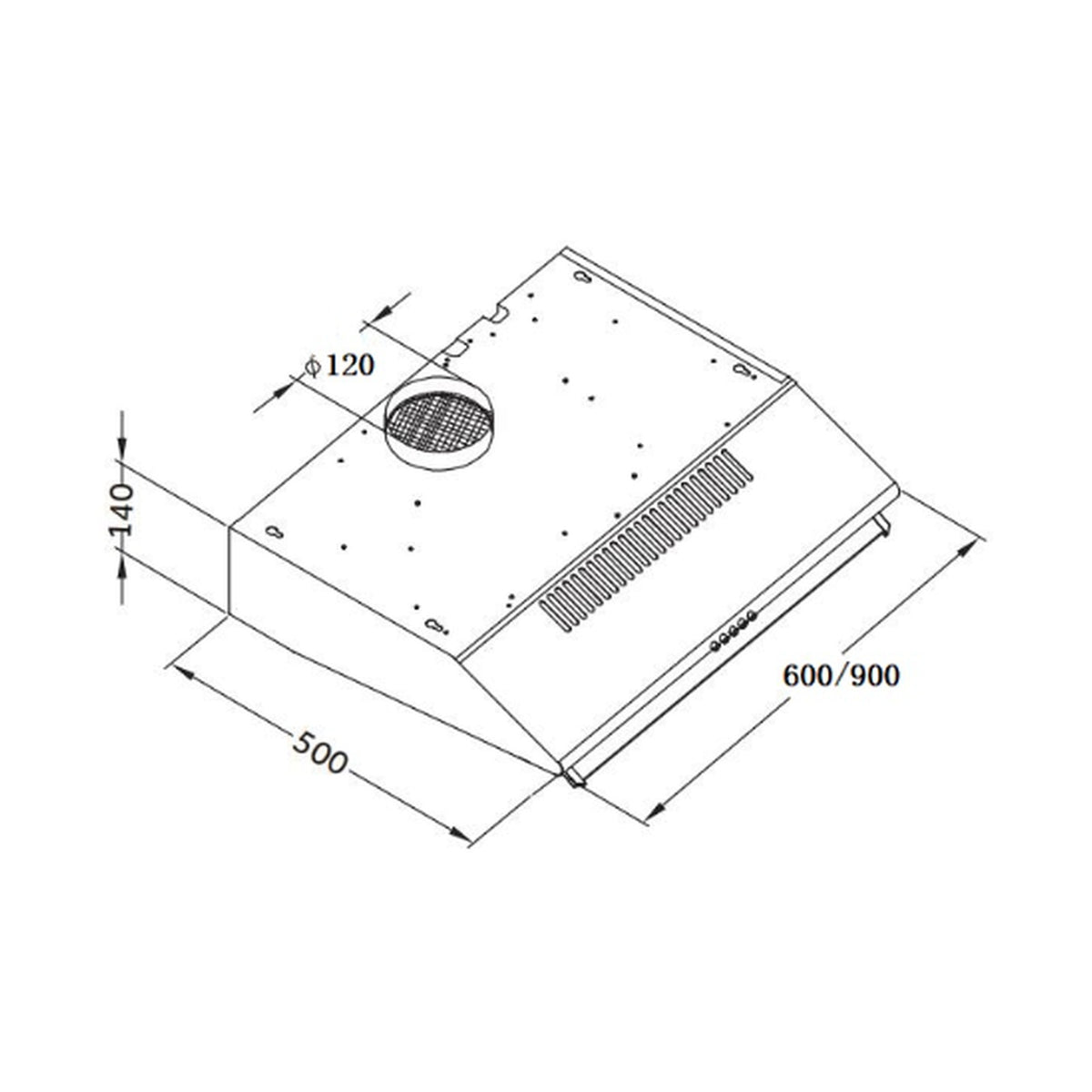 Falco  90cm Cookerhood Stainless Steel LED FAL-90-MH10STL