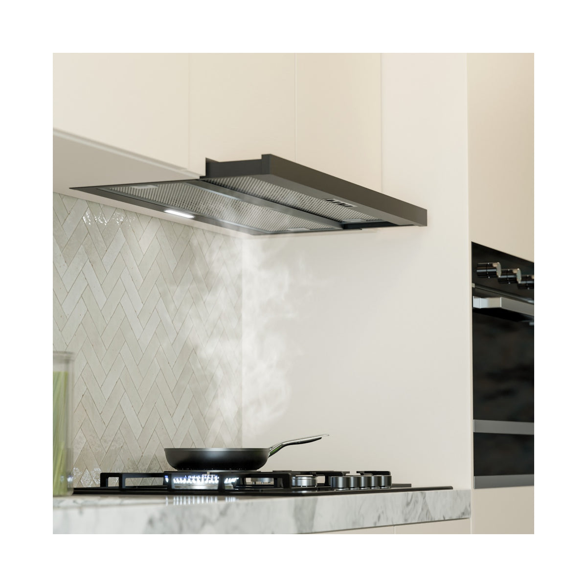 Falco  90cm Slide Out Black Extractor Fan FAL-90-T62ST-B