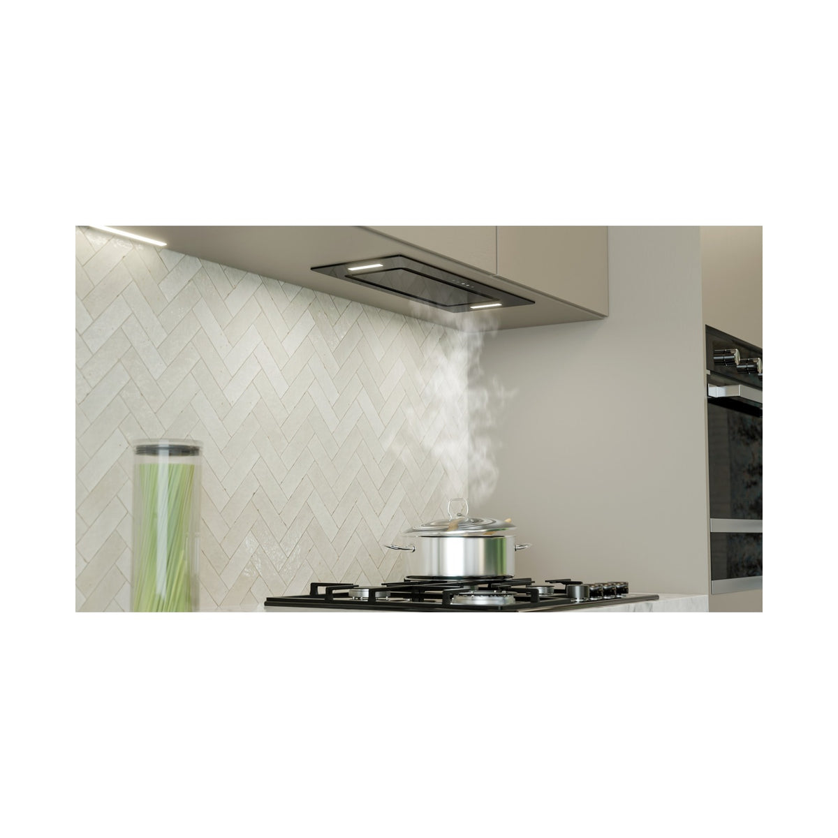 Falco  52cm Fully Integrated Black Glass Extractor FAL-52-BIG-B
