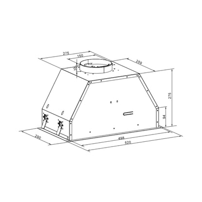 Falco  52cm Fully Integrated Black Extractor FAL-52-BISB