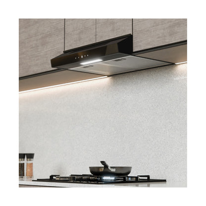 Falco  60cm Cookerhood Black LED Twin Motor, Touch Control FAL-60-CHBL