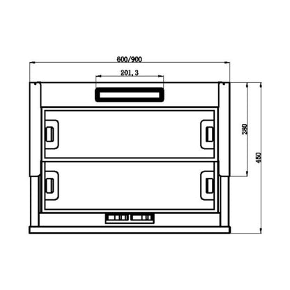 Falco  60cm Slide Out Black Extractor Fan FAL-60-T62ST-B