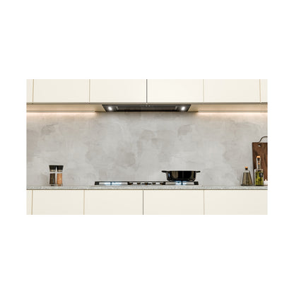 Falco  75cm Fully Integrated Black Glass Extractor FAL-75-BIG-B