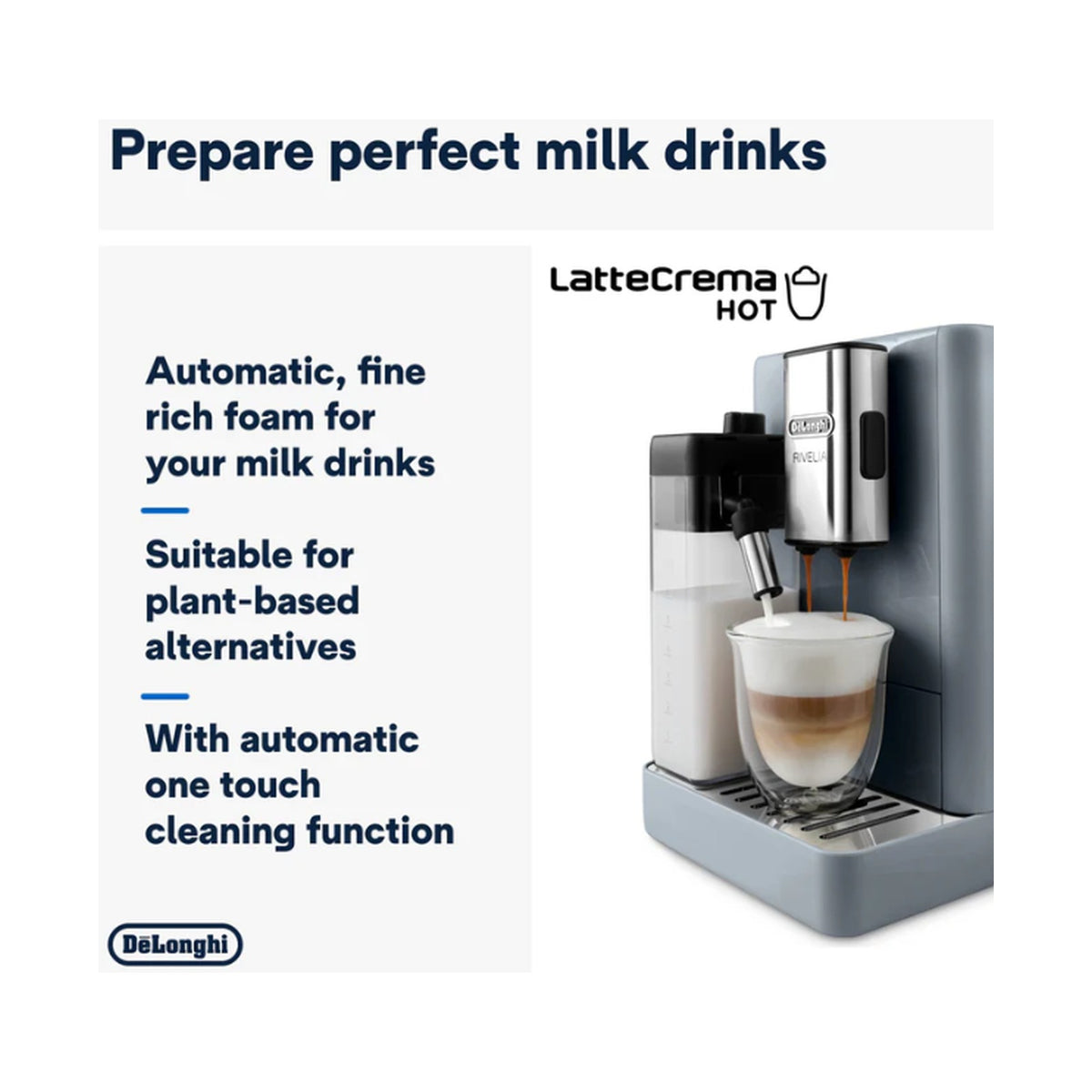 DeLonghi Rivelia Bean to Cup Coffee Machine Pebble Grey EXAM440.55.GY