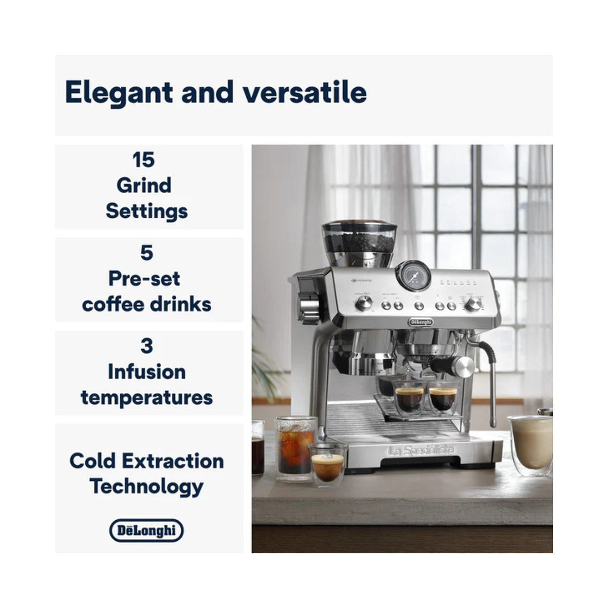 DeLonghi La Specialista Opera Manual Pump Espresso Machine EC9555.M