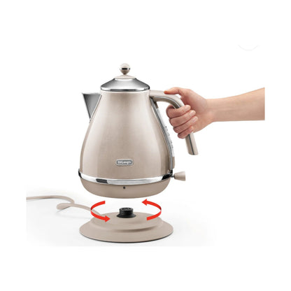 DeLonghi Icona Metallics 1.7L Electric Kettle Iridescent Beige KBOT3001.BG