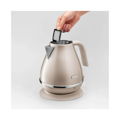 DeLonghi Icona Metallics 1.7L Electric Kettle Iridescent Beige KBOT3001.BG