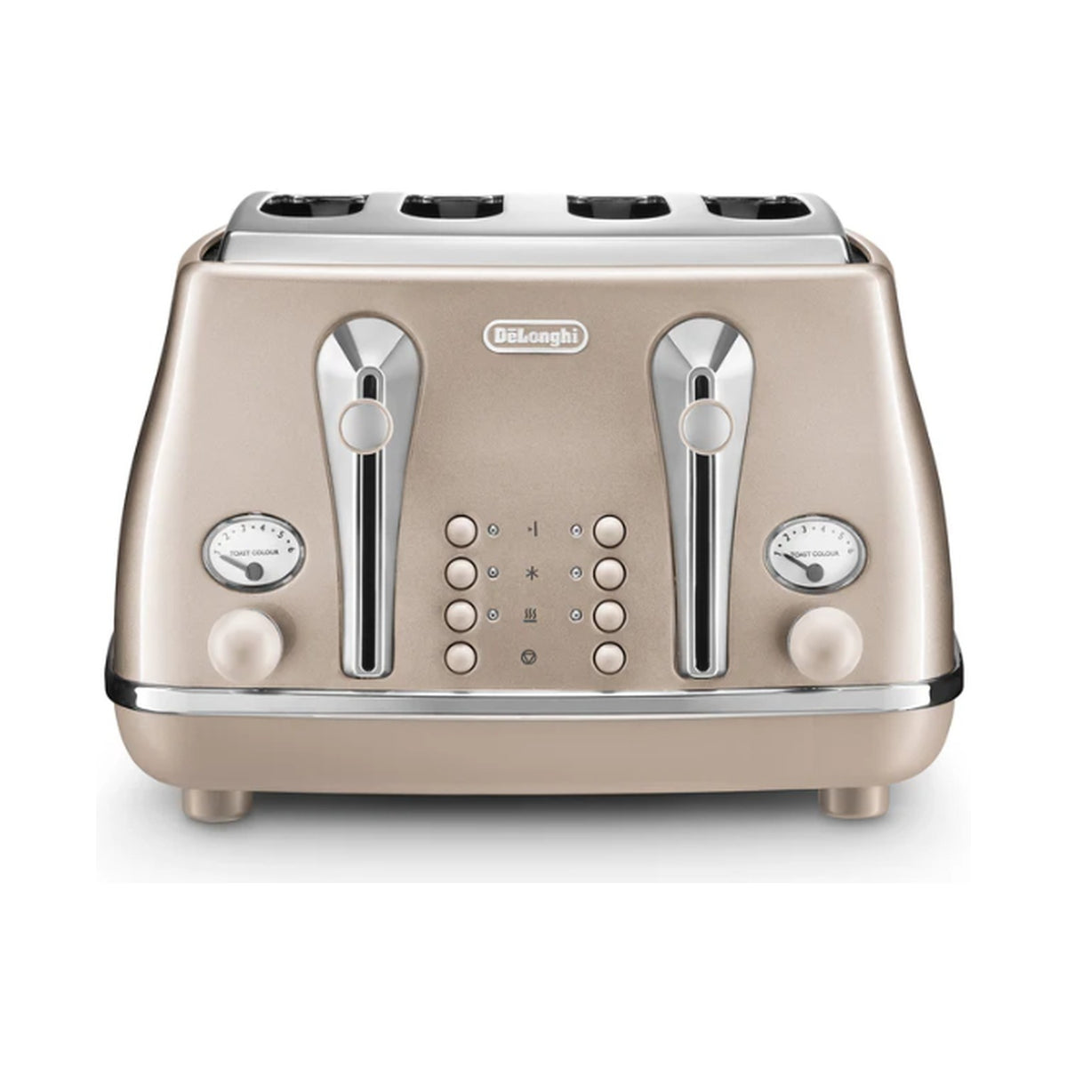 DeLonghi Icona Metallics 4 Slice Toaster Iridescent Beige CTOT4003.BG