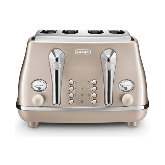 DeLonghi Icona Metallics 4 Slice Toaster Iridescent Beige CTOT4003.BG
