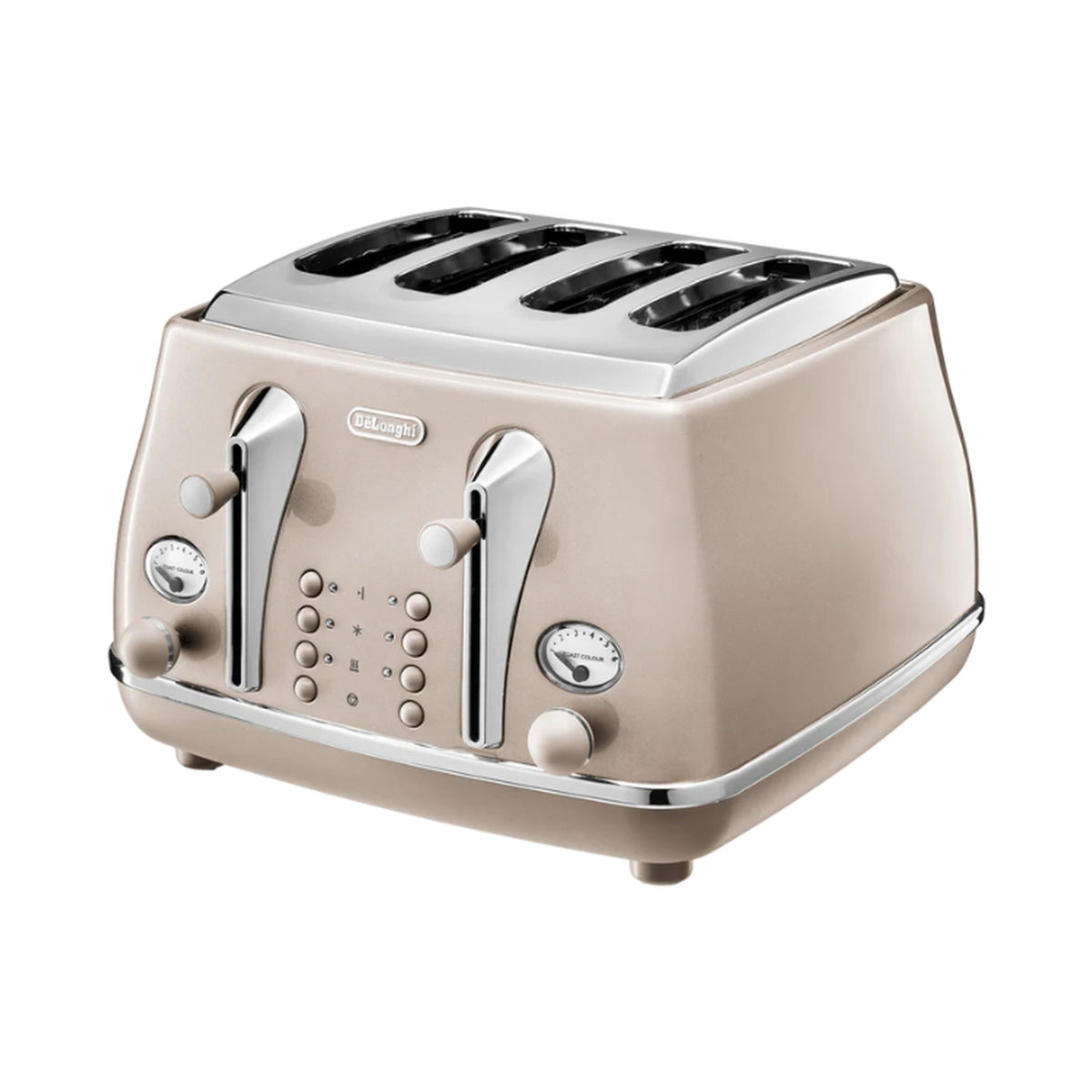 DeLonghi Icona Metallics 4 Slice Toaster Iridescent Beige CTOT4003.BG