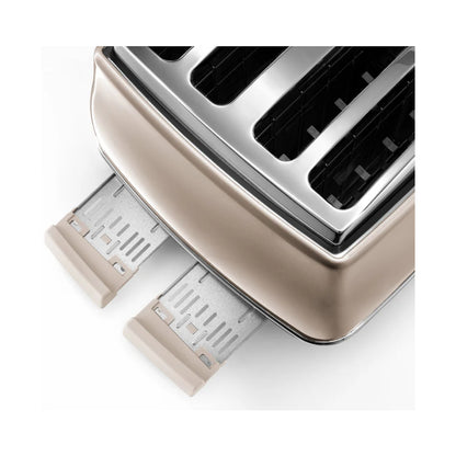 DeLonghi Icona Metallics 4 Slice Toaster Iridescent Beige CTOT4003.BG