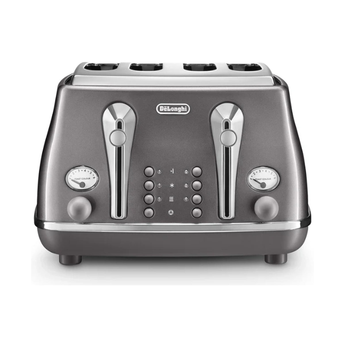 DeLonghi Icona Metallics 4 Slice Toaster Iridescent Grey CTOT4003.GY