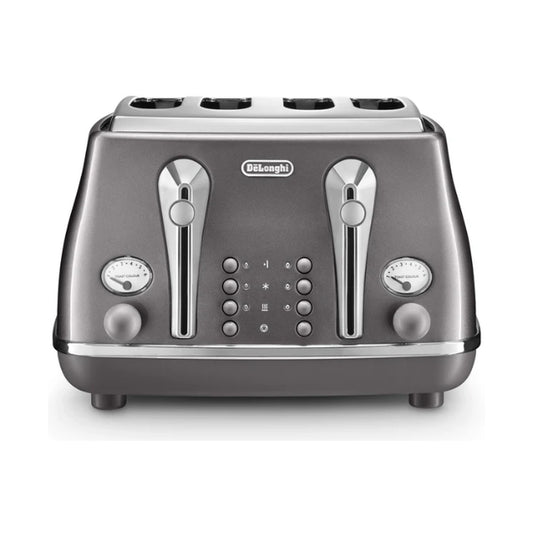 DeLonghi Icona Metallics 4 Slice Toaster Iridescent Grey CTOT4003.GY