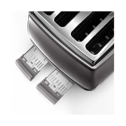 DeLonghi Icona Metallics 4 Slice Toaster Iridescent Grey CTOT4003.GY