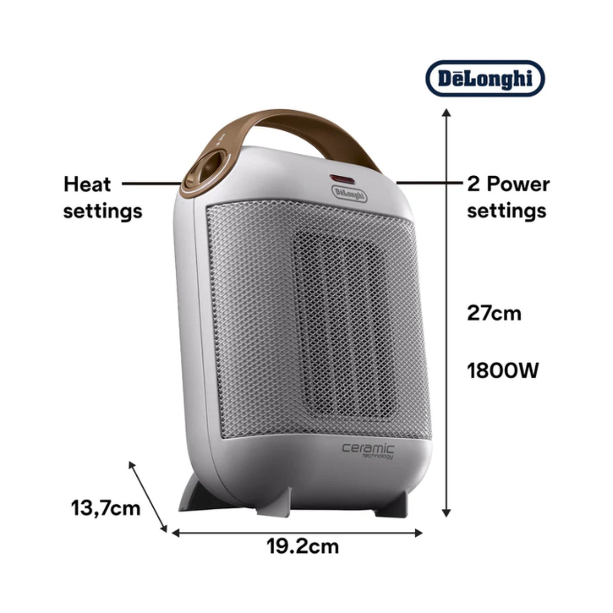 Delonghi Ceramic Fan Heater HFX3018.WH