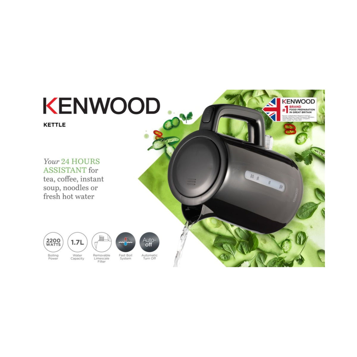Kenwood Cordless Kettle 1,7L Black - ZJP00.000BK