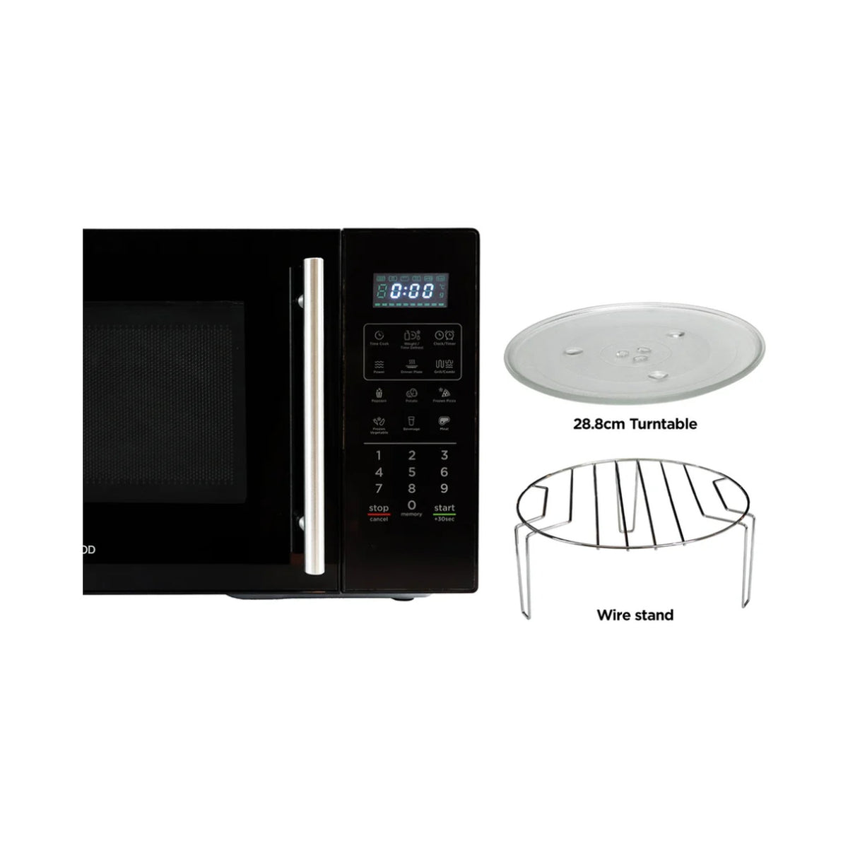 Kenwood - Microwave Oven with Grill Black 29L MWZ30.000BK