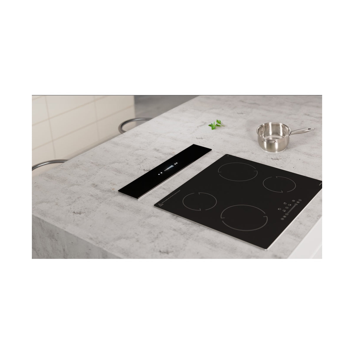 Falco 60cm Down Draft Glass Extractor FAL-60-DDG-BG