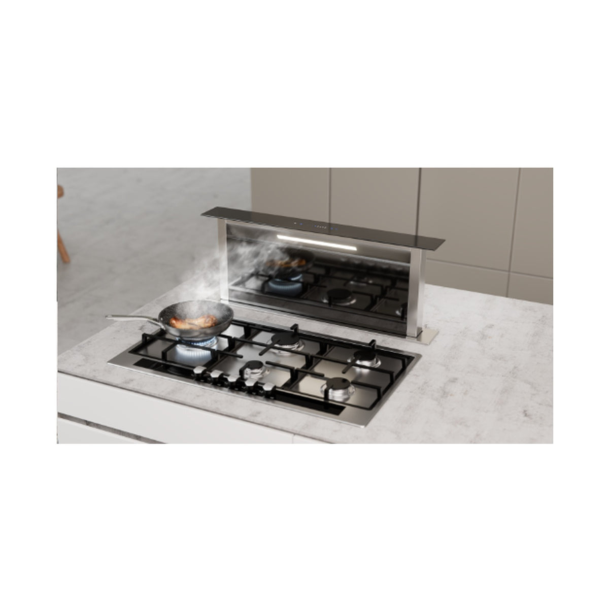 Falco 90Cm Down Draft Glass Extractor FAL-90-DDG-BG