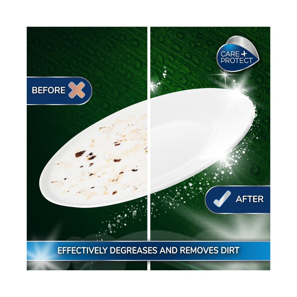 Care + Protect ECO+ All-in-one dishwasher gel (650ml) degreaser, rinse aid, salt and odorneutralizer
