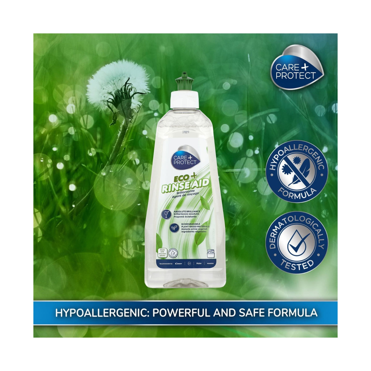 Care + Protect ECO+ Hypoallergenic rinse aid (500ml) for all dishwashers