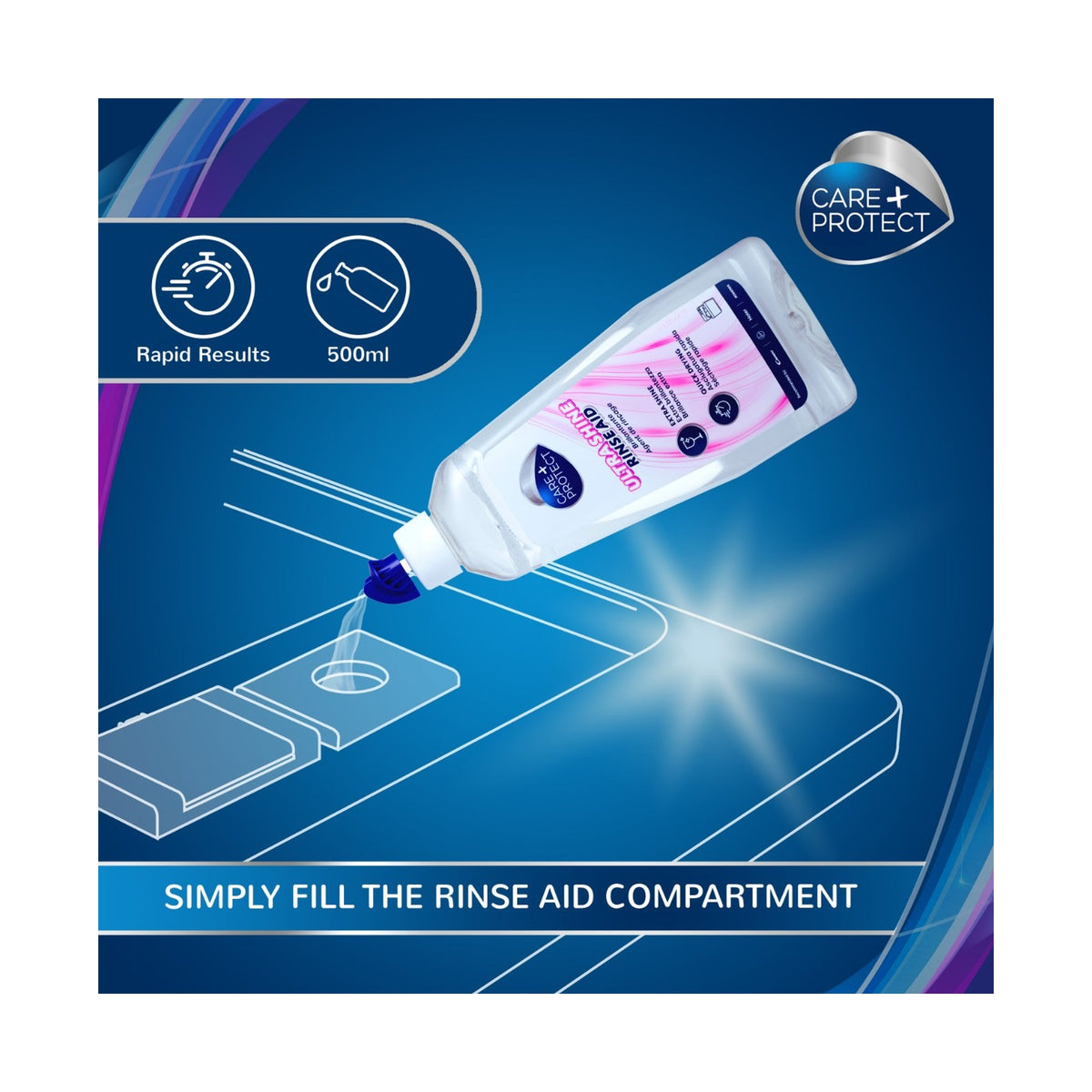 Care + Protect Ultra Shine Dishwasher Rinse Aid (500ml)