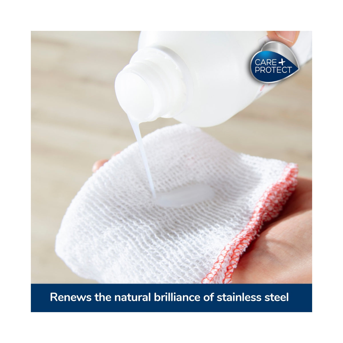 Care + Protect Stainless Steel Polish Cream (500ml) Universal for stainless steel surfaces & removes fingerprints