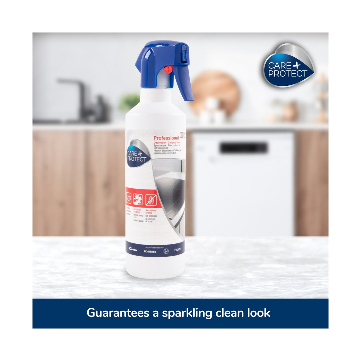 Care + Protect Vitroceramic & induction Hobs Cleaning Spray (500ml) Suitable for all brands of induction and glass ceramic hobs