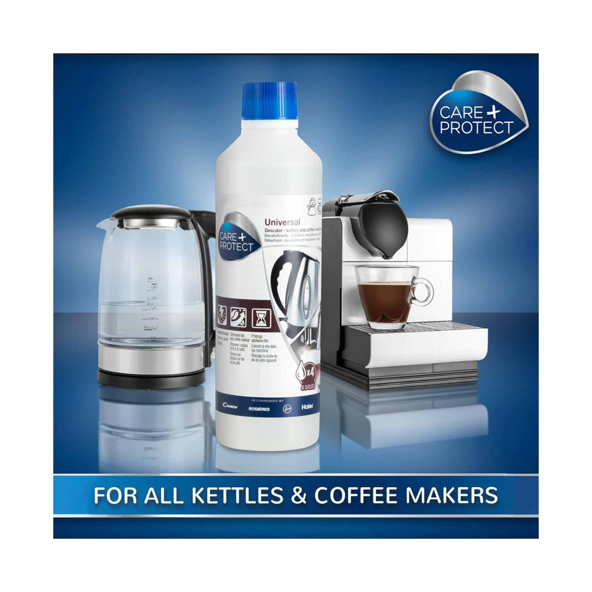 Care + Protect Liquid Descaler for Coffee Machines & Kettles (500ml)
