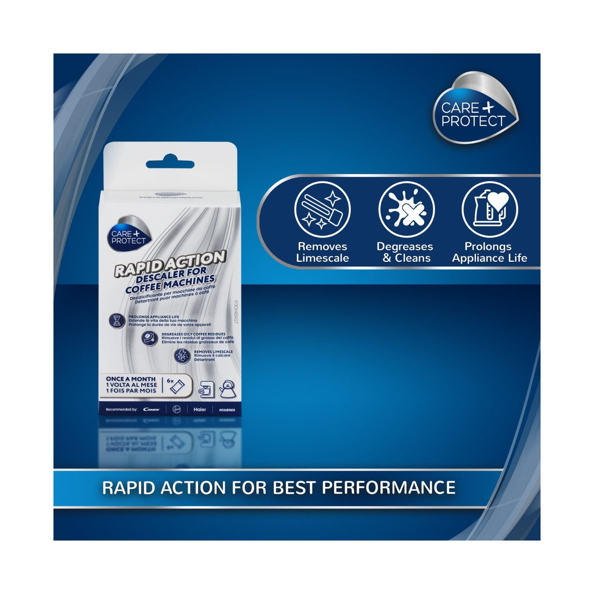 Care + Protect Descaler For Coffee Machines & Kettles (6 x 20g Sachets)