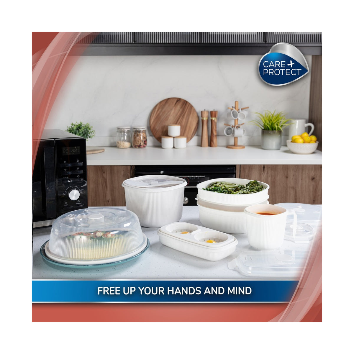 Care + Protect Microwave Rice & Cereal Cooker