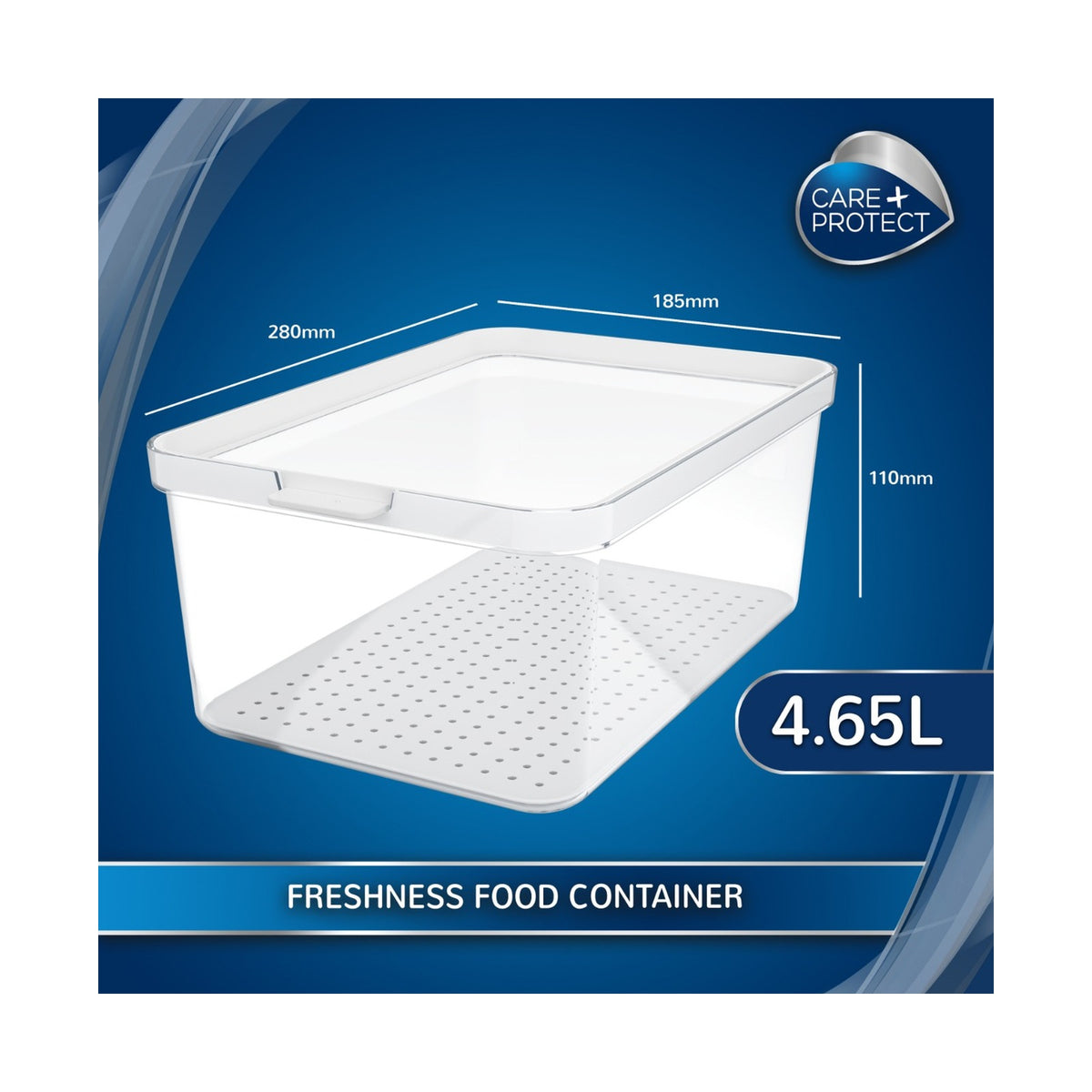 Care + Protect 4,65L Food Container & Fridge Organizer