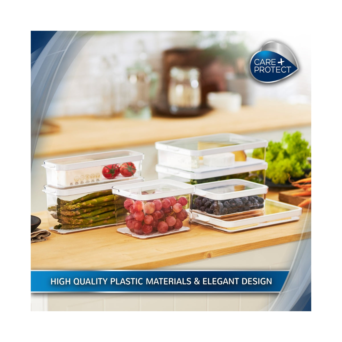 Care + Protect 4,65L Food Container & Fridge Organizer