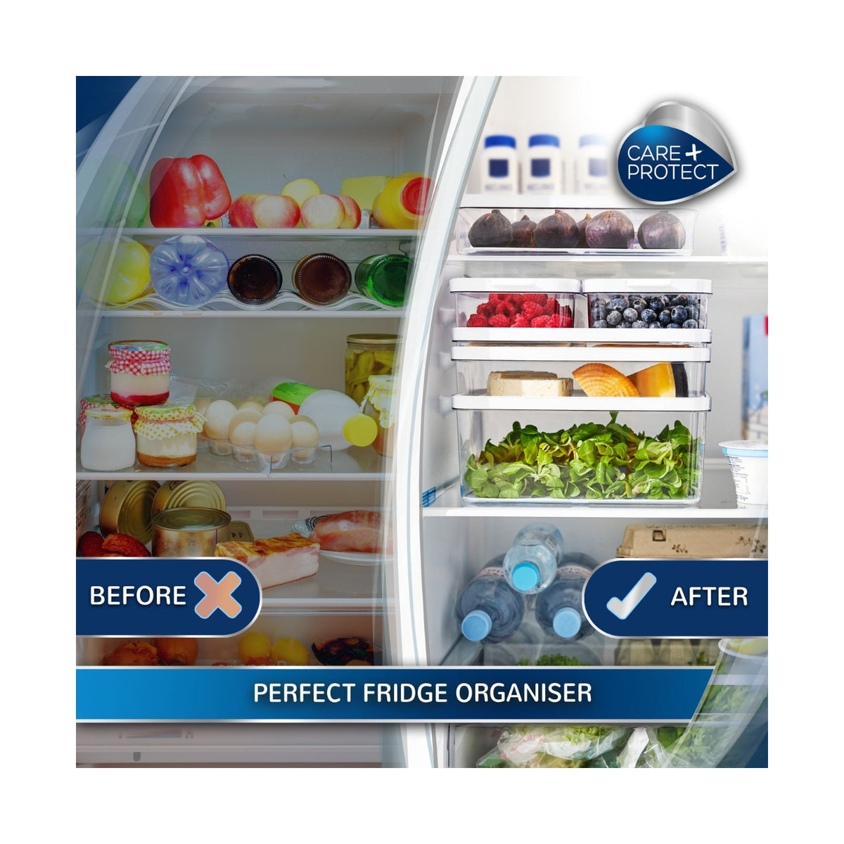 Care + Protect 2,6L Food Container & Fridge Organizer